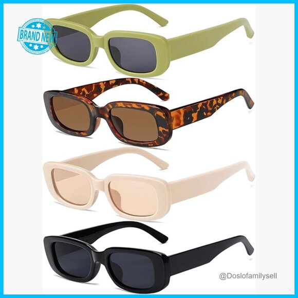 Retro Vintage Sunglasses Small Square Rectangle 90s Y2K Trendy Fashion main image 6